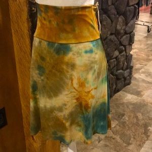 NWT Simply Saguaro Tie-Dye Skirt Teal Multi L/XL